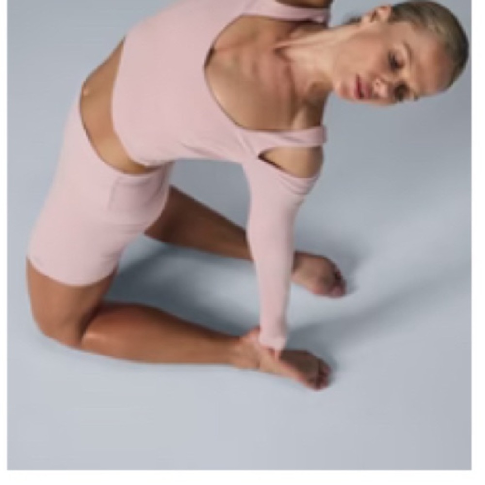 Pink One-Shoulder Activewear Set